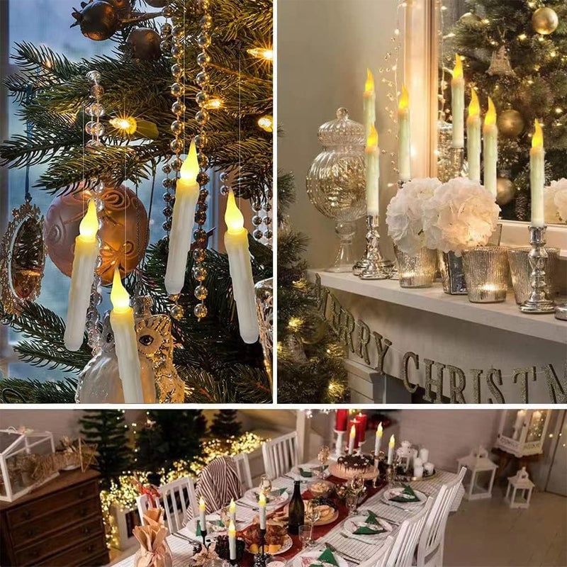 Enchanting LED Wand Candles with Remote Control Wand - Pack of 12